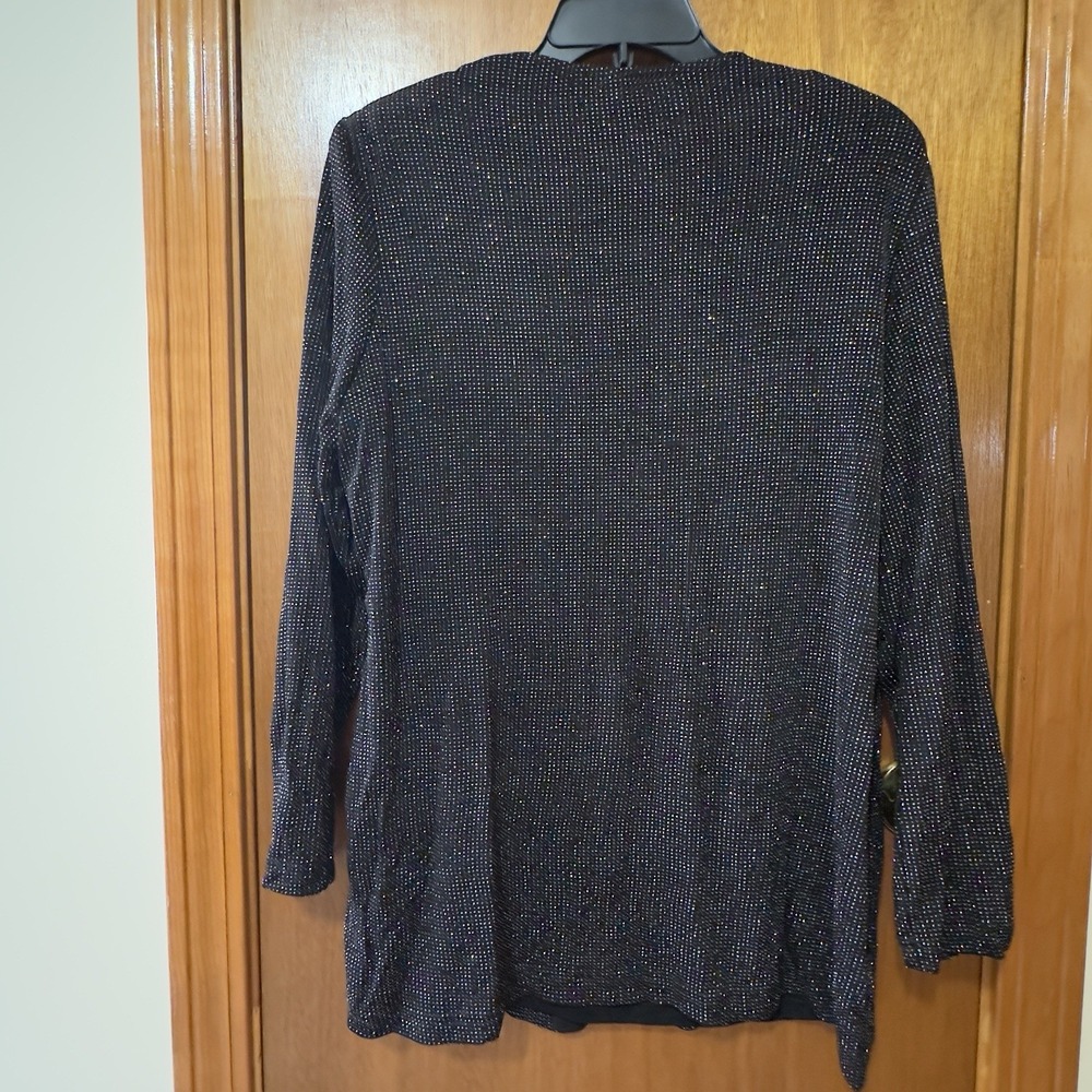 Ronni Nicole by Ouida Women's Cardigan With Tank Shirt Black Sparkly Size 16 - Picture 6 of 7